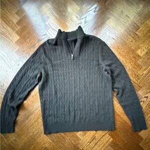 J. Crew Men's Wool blend cable knit  Zip Up Sweater size  XLT